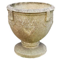 Garden Stone Planter with Relief of Grapes (Pair available)