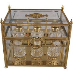 Gilt Dore Bronze Decanter Set by Baccarat