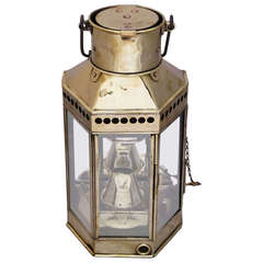 Antique British Marine or Ship's Lantern of Brass