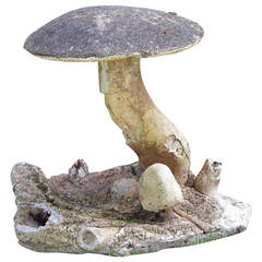 Antique French Garden Stone Grouping of Mushrooms (Group B)