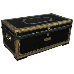 Antique English Campaign Trunk of Camphor Wood, circa 1820