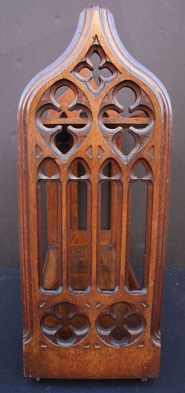19th Century English Standing Bookcase of Oak in the Pugin Gothic Style