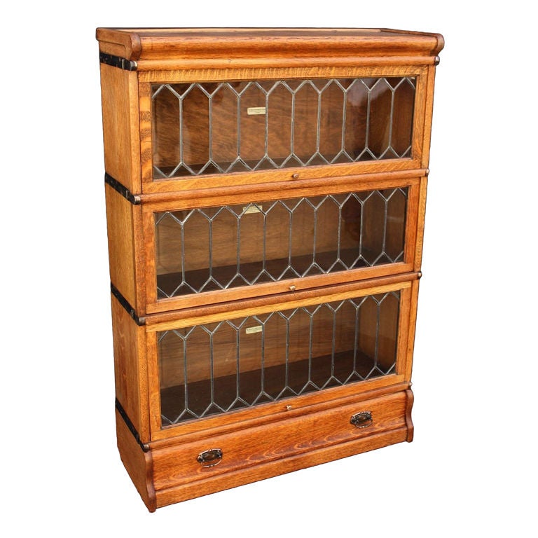 Globe-Wernicke Stacking Lawyer's Bookcase of Oak