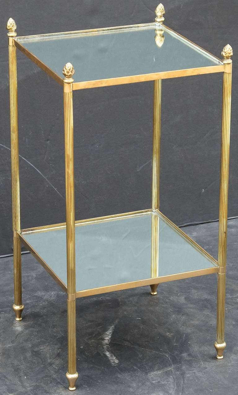 French End Table of Brass and Glass 3