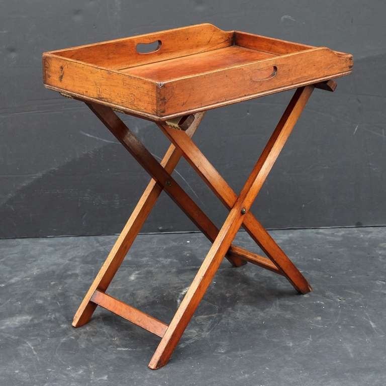 English Butler's Tray on Folding Stand 1