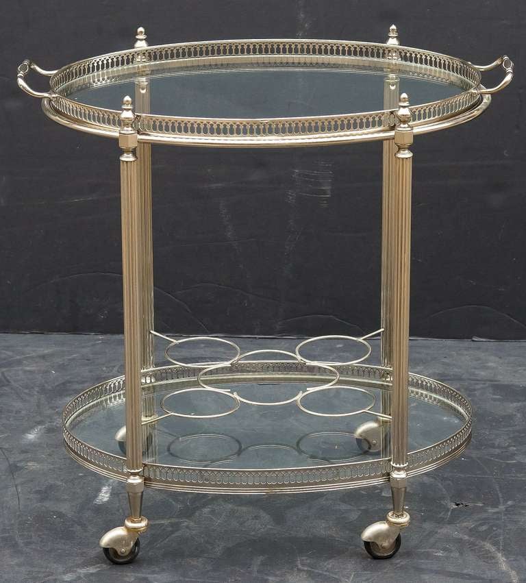 French Silver Gilt Drinks Cart In Excellent Condition In Austin, TX