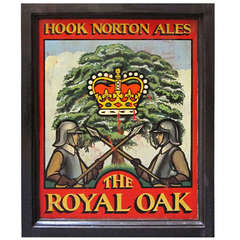 Vintage English Pub Sign - The Royal Oak (Hook Norton Ales)