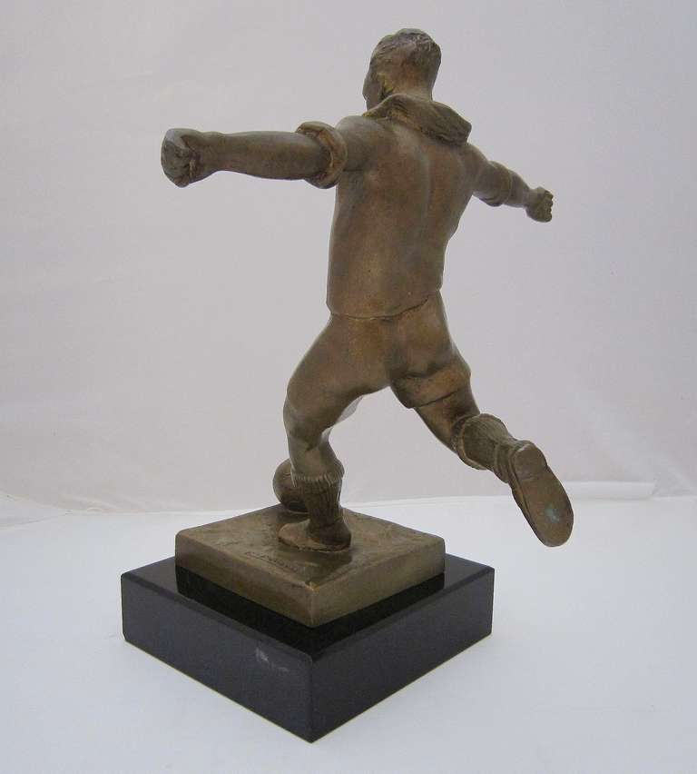 Mid-20th Century Soccer Trophy Figure by Edouard Fraisse