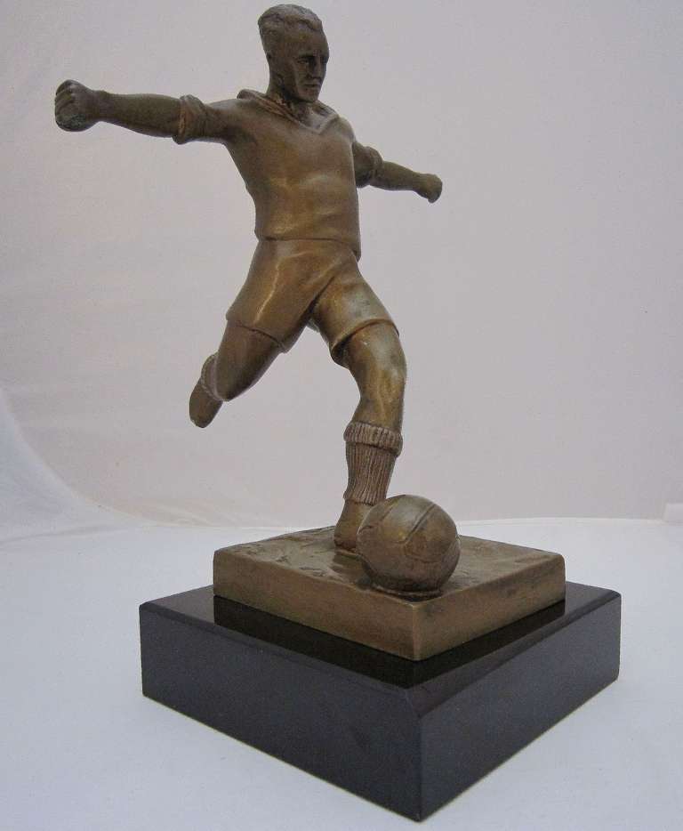 Soccer Trophy Figure by Edouard Fraisse In Excellent Condition In Austin, TX