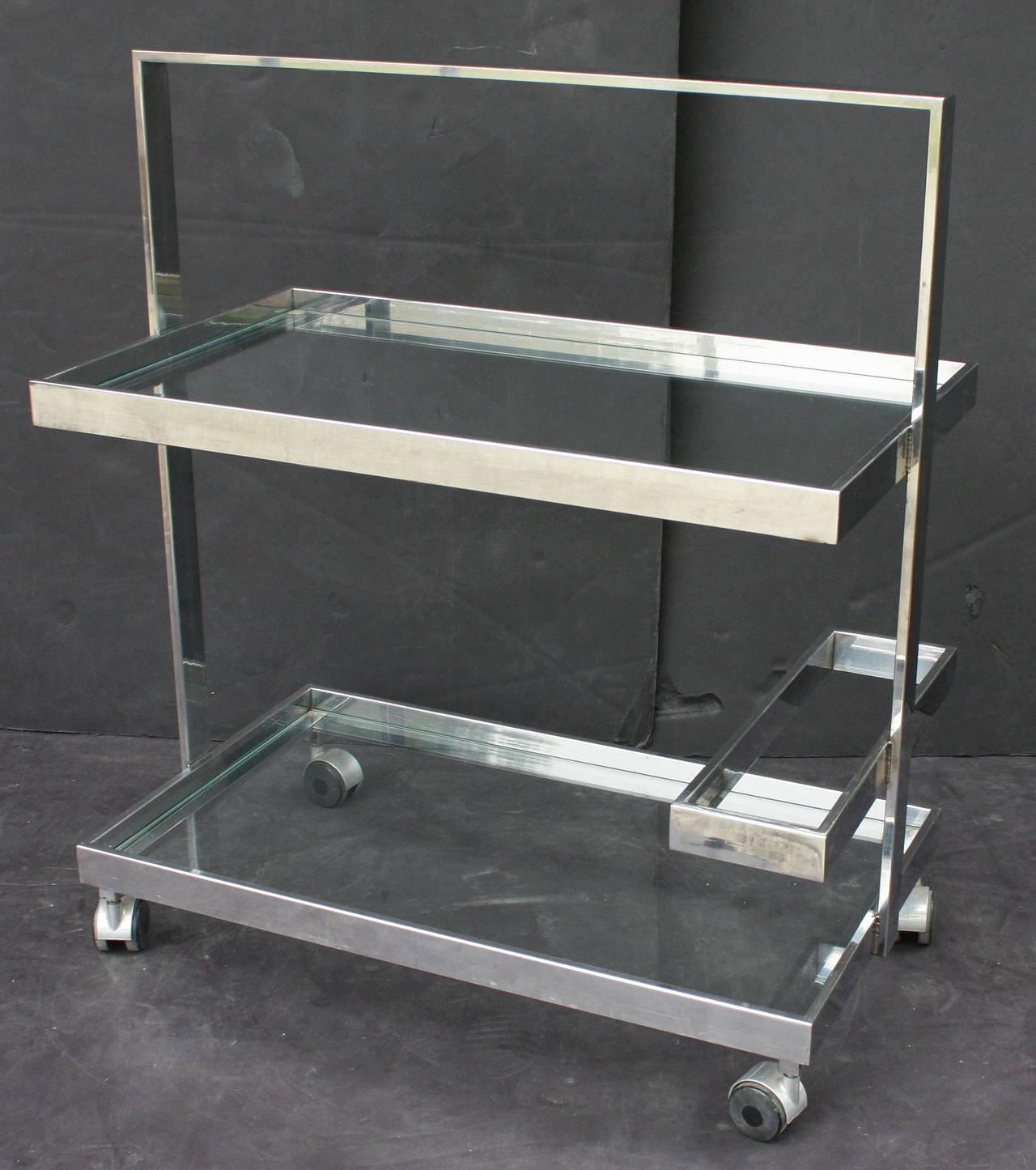 French Rolling Drinks Cart of Chrome