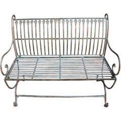 French Garden Seat  with Scroll Arms (Pair Available)