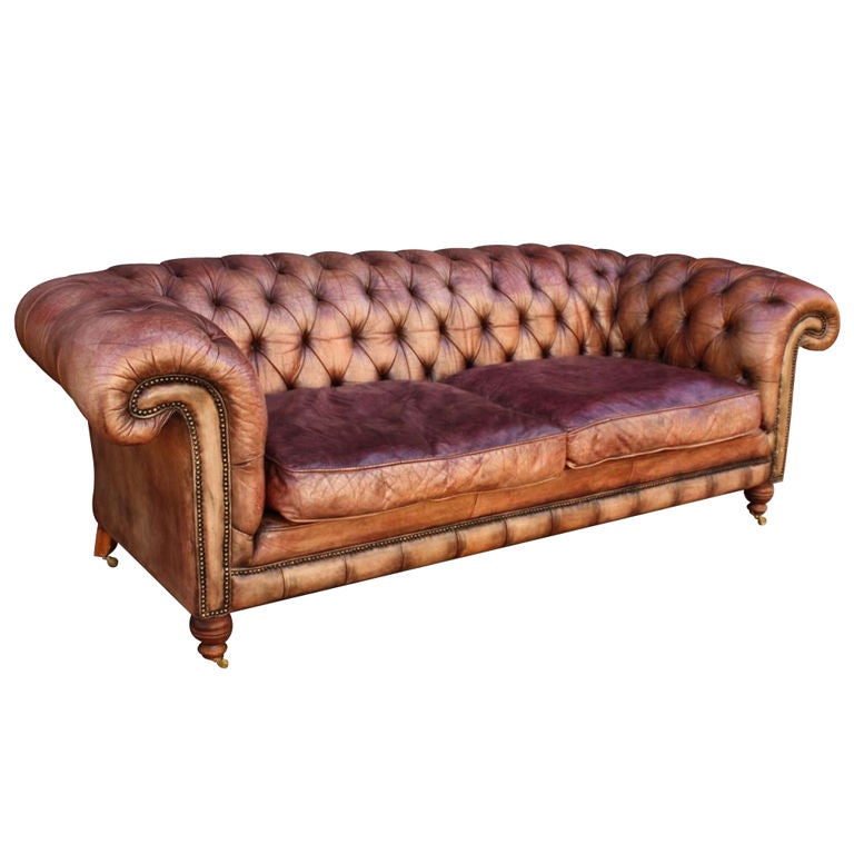 English Chesterfield Sofa of Tufted Leather at 1stdibs English Chesterfield Sofa of Tufted Leather at 1stdibs