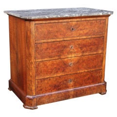 Louis Philippe Chest of Burr Walnut with Figured Marble Top
