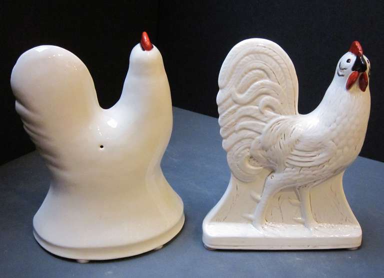 Glazed Pair of Staffordshire Cockerels (Priced as a Pair)