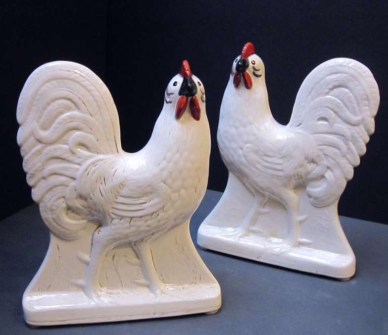 English Pair of Staffordshire Cockerels (Priced as a Pair)