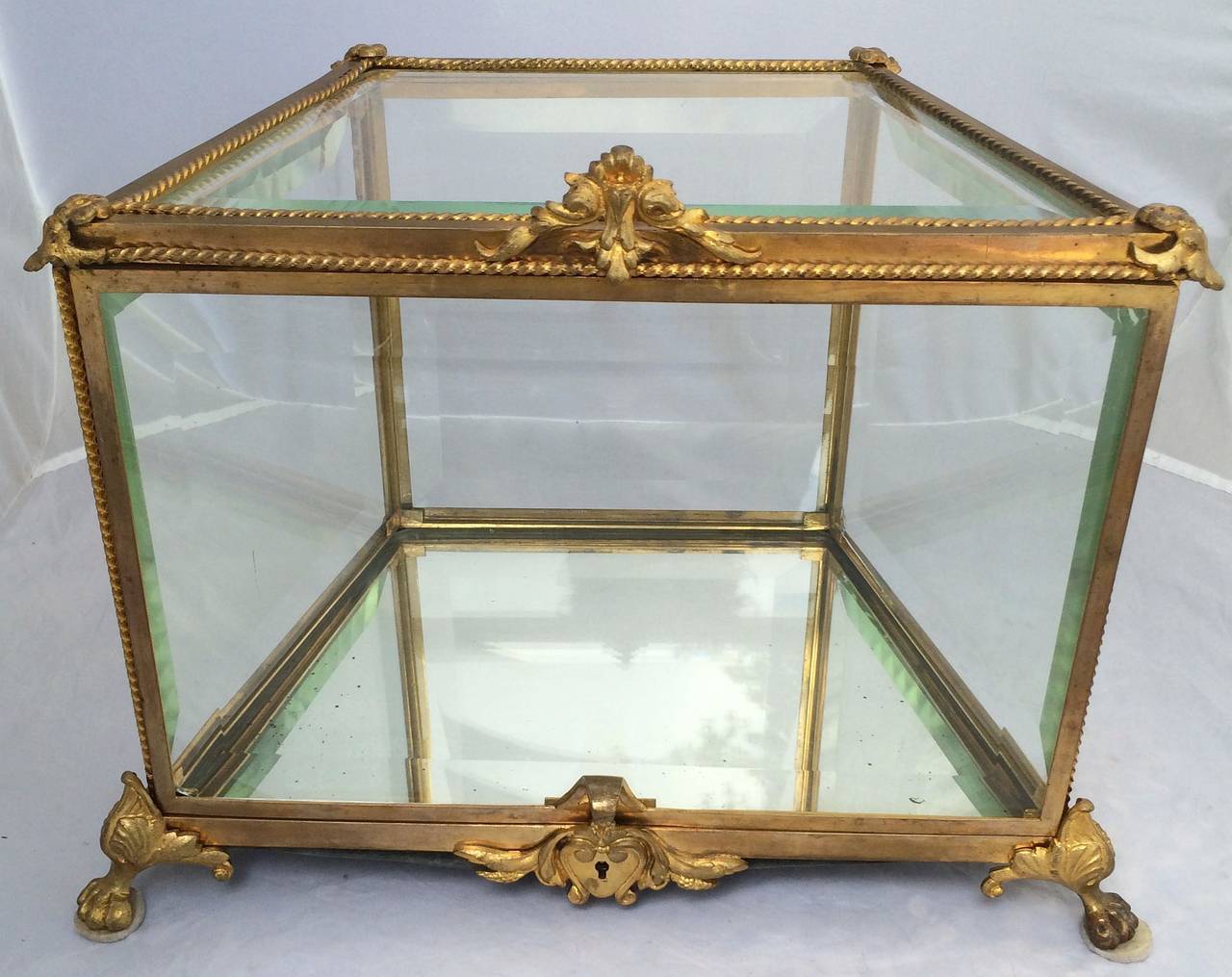 19th Century French Tantalus Drinks Set of Gilt Bronze For Sale