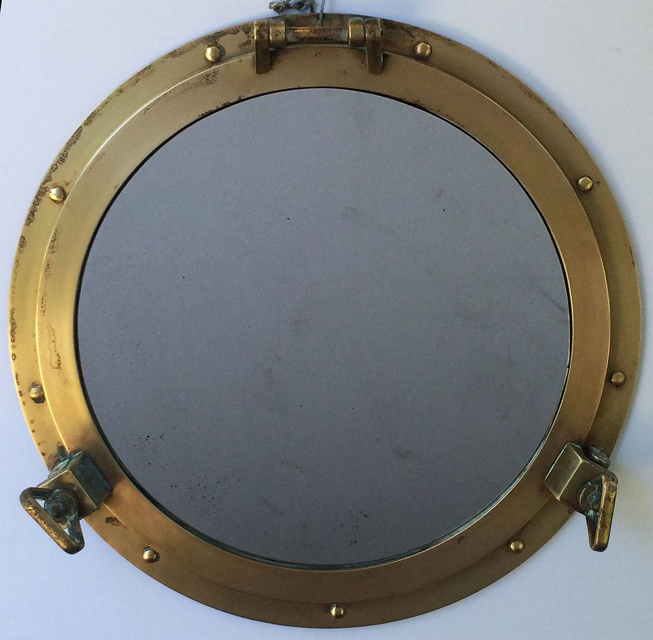 French Ship's Porthole Mirrors of Brass (18 1/2