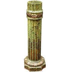 Faux Green Marble Column Pedestal Stand
