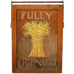 English Pub Sign - Fully Licensed (Wheat Shafts)