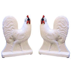 Pair of Staffordshire Cockerels (Priced as a Pair)