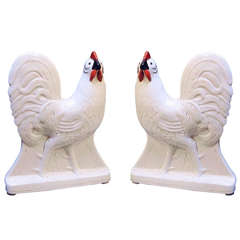 Pair of Staffordshire Cockerels (Priced as a Pair)