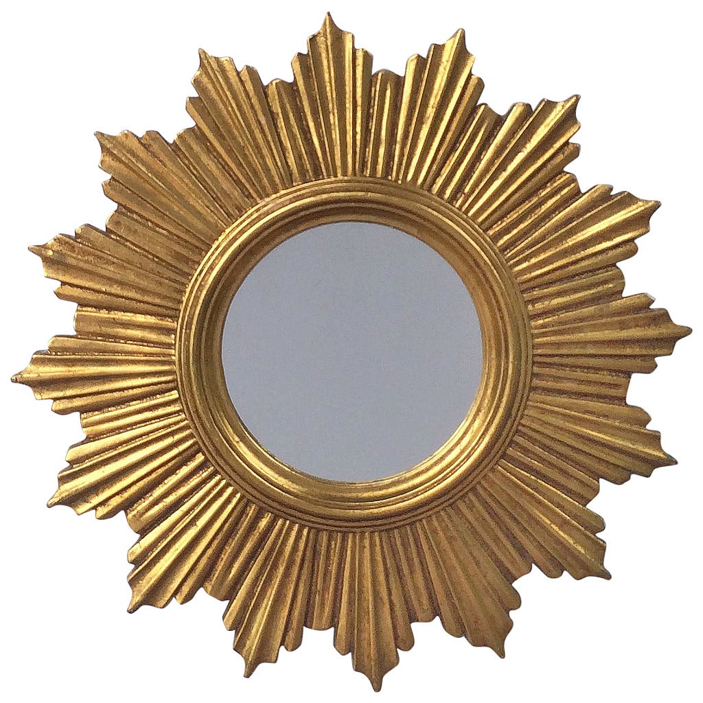 French Gilt Sunburst or Starburst Mirror