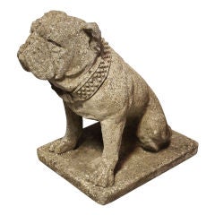 Antique English Bulldog of Composition Stone