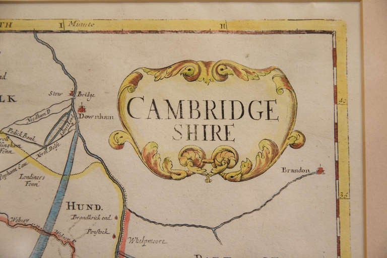 English 18th Century Map of Cambridgeshire