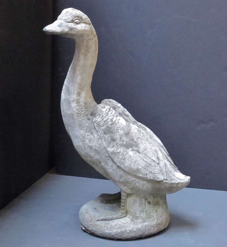 English Garden Stone Goose at 1stDibs vintage cement goose, stone