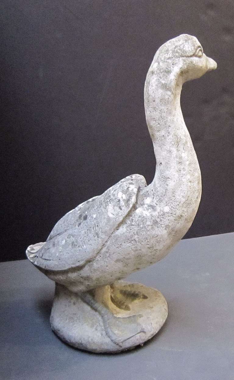 English Garden Stone Goose At 1stDibs | Vintage Cement Goose, Stone