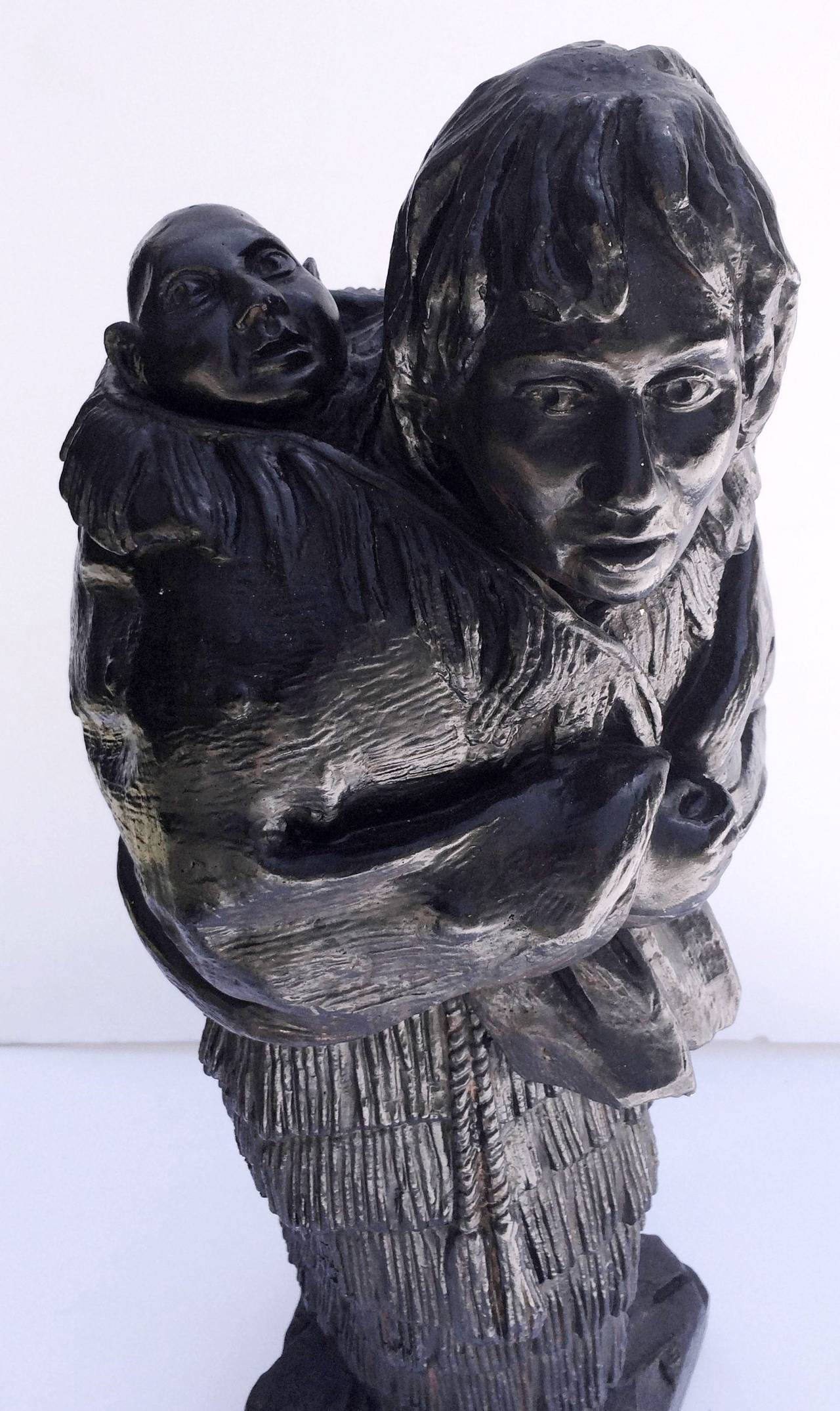 Sculpture of a Native American Woman with Child 2