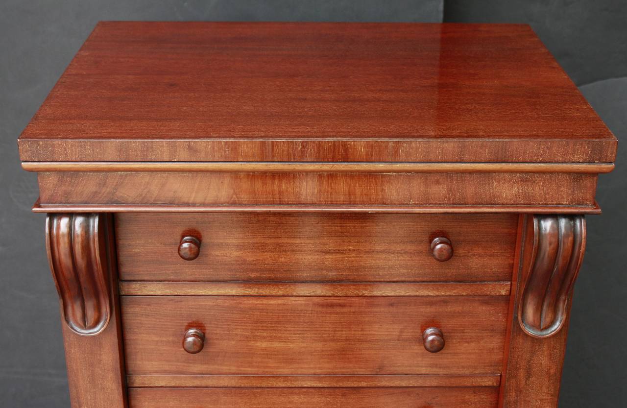 19th Century Wellington Cabinet Drawers with Secretary in Mahogany from England