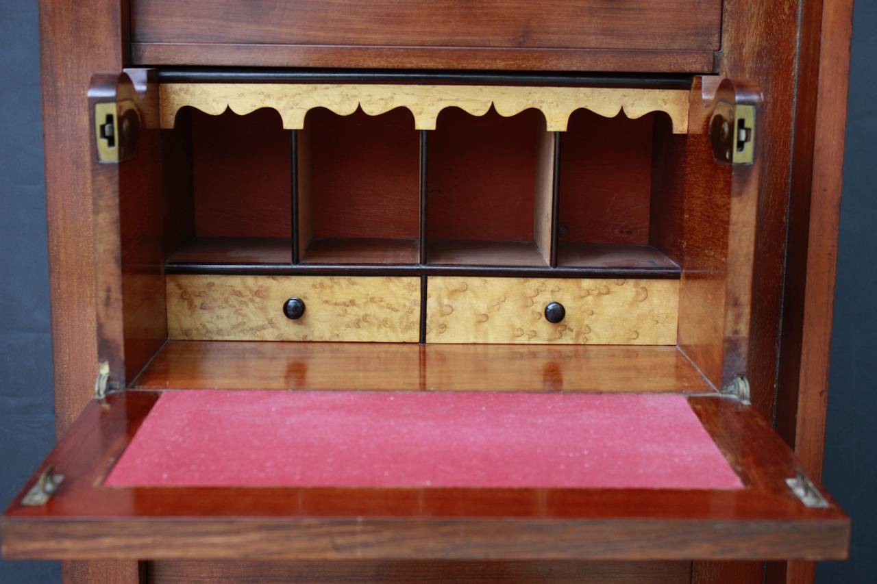 Brass Wellington Cabinet Drawers with Secretary in Mahogany from England