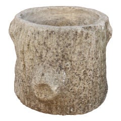 Faux Bois Garden Planter of Composition Stone