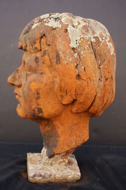 20th Century English Bust of  a Woman in Terra Cotta