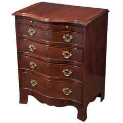 Small English Serpentine Side Chest of Mahogany