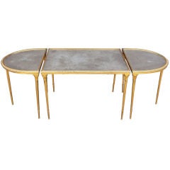 Cocktail Table(s) of Gilt Bronze and Mirrored Glass