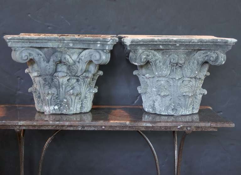 20th Century Large English Ornamental Garden Stone Capitals 'Individually Priced'