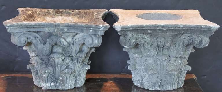 Large English Ornamental Garden Stone Capitals 'Individually Priced' In Excellent Condition In Austin, TX