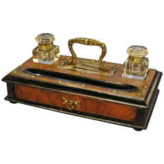 English Desk Set with Inkwells from the Arts & Crafts Era