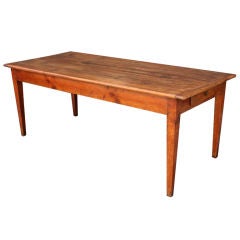 French Farm Table of Cherry With Drawer