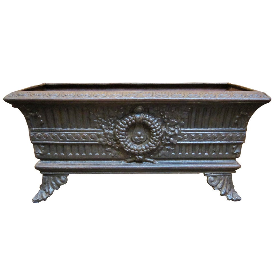 French Low Planter of Cast Iron