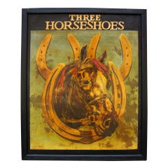 English Pub Sign - Three Horseshoes