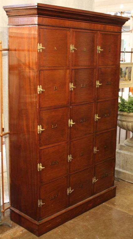 19th Century English Barrister's Locker of Mahogany