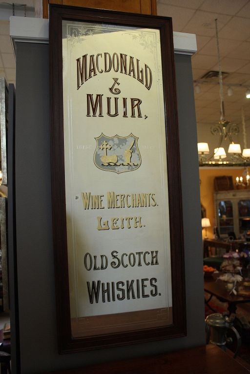 Scottish Scotch Whisky Advertising Mirror from Leith, Scotland