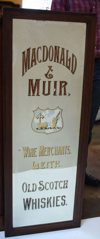 Scotch Whisky Advertising Mirror from Leith, Scotland 1