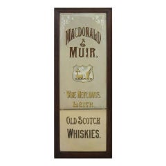 Antique Scotch Whisky Advertising Mirror from Leith, Scotland