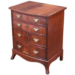 Antique English Small Bow Front Chest of Mahogany