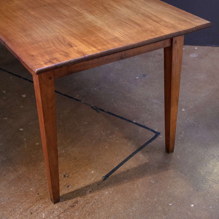French Farm Table of Cherry with a Drawer and Bread Board 3