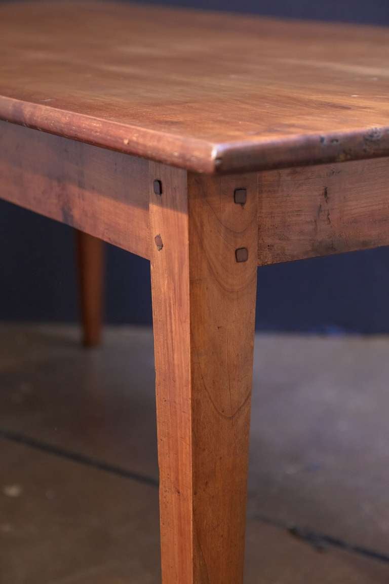 French Farm Table of Cherry with a Drawer and Bread Board 2